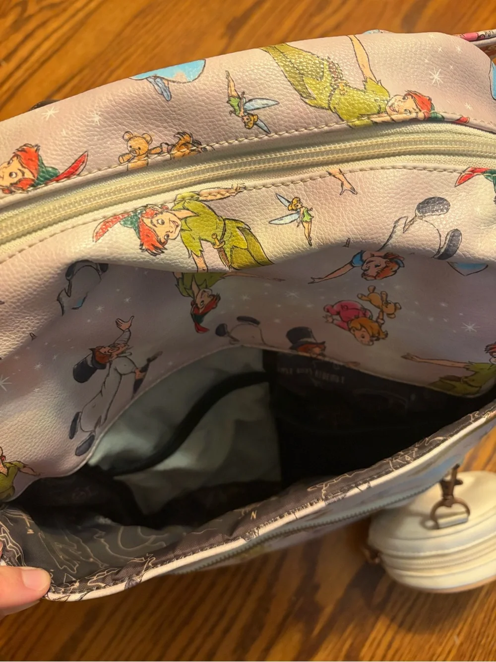 Petunia Pickle Bottom Off to Neverland Peter Pan Print Meta diaper bag Backpack